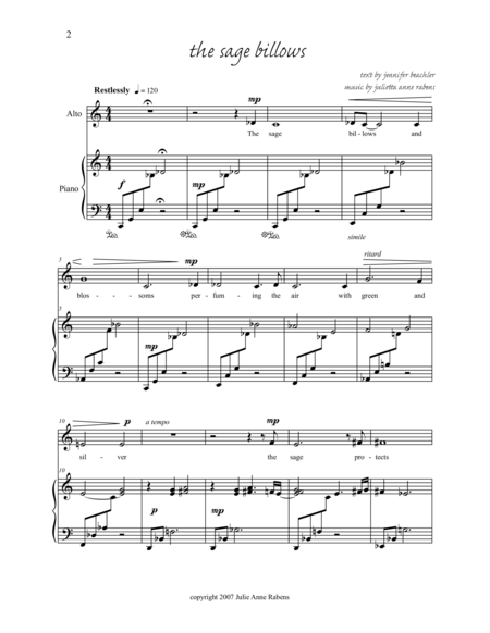 The Sage Billows For Alto And Piano Page 2