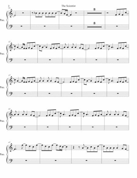 The Scientist Easy Key Of C Piano Page 2