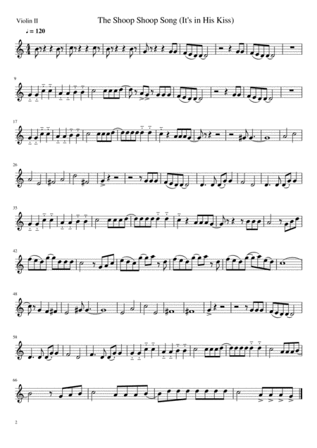 The Shoop Shoop Song Its In His Kiss For String Quartet Page 2