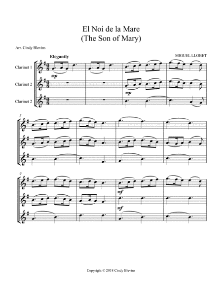 The Son Of Mary For Clarinet Trio Page 2