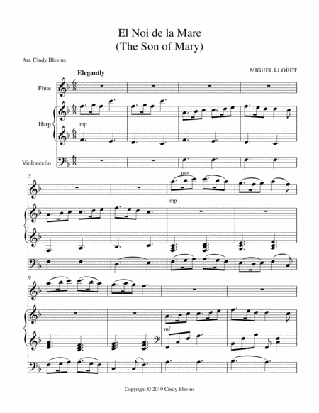 The Son Of Mary For Harp Flute And Cello Page 2