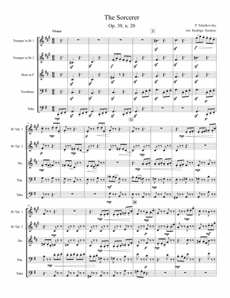 The Sorcerer By P Tchaikovsky For Brass Quintet Page 2