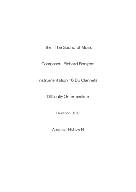 The Sound Of Music For 6 Bb Clarinets Page 2