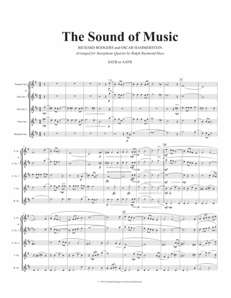 The Sound Of Music For Saxophone Quartet Page 2