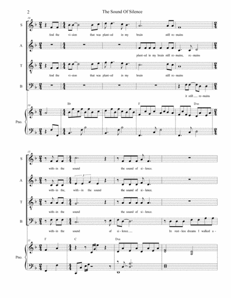 The Sound Of Silence For Satb Page 2