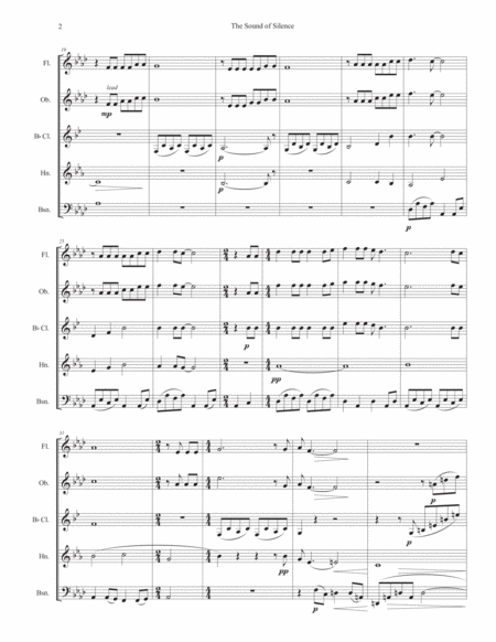 The Sound Of Silence For Wind Quintet Page 2