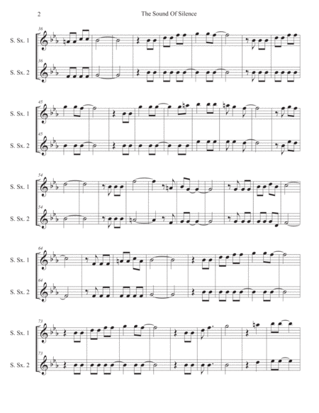 The Sound Of Silence Original Key Soprano Sax Duet Page 2