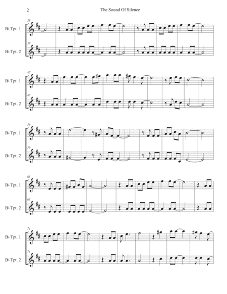 The Sound Of Silence Trumpet Duet Page 2