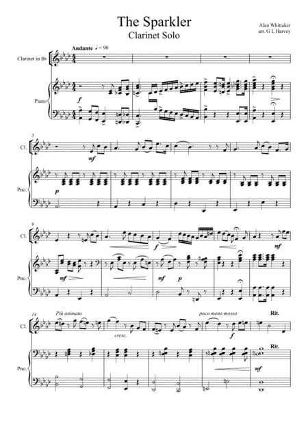 The Sparkler Clarinet Solo With Piano Accompaniment Page 2