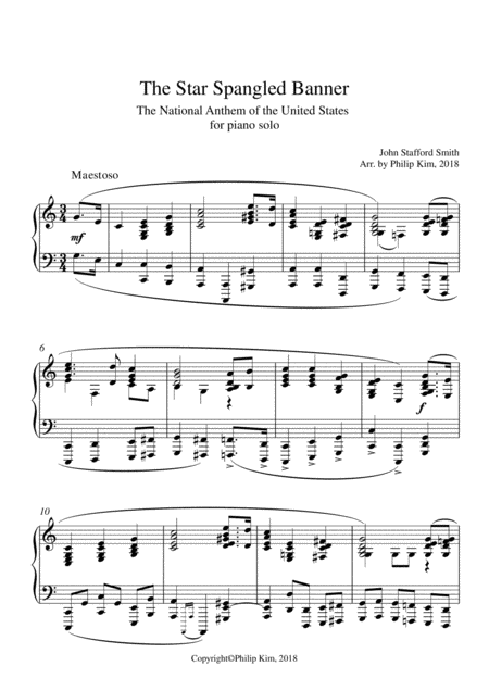 The Star Spangled Banner Advanced Piano Solo Page 2