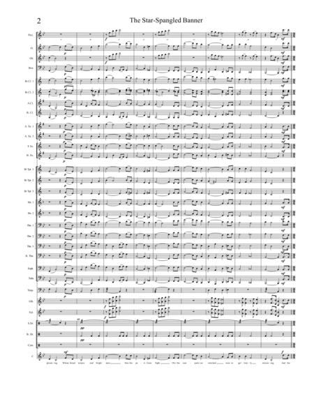 The Star Spangled Banner Concert Band With Opt Solo Voice Or Chorus Advanced Intermediate Page 2