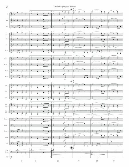 The Star Spangled Banner Usa National Anthem Concert Band Setting Page 2