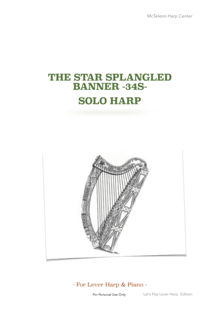 The Star Spangled For Lever Harp Only Score Page 2