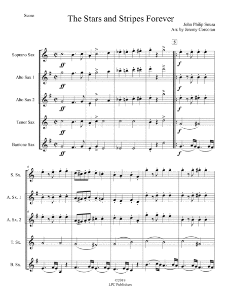 The Stars And Stripes Forever For Saxophone Quartet Satb Or Aatb Page 2