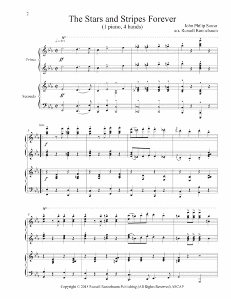 The Stars And Stripes Forever Piano Duet Encore Piece Page 2