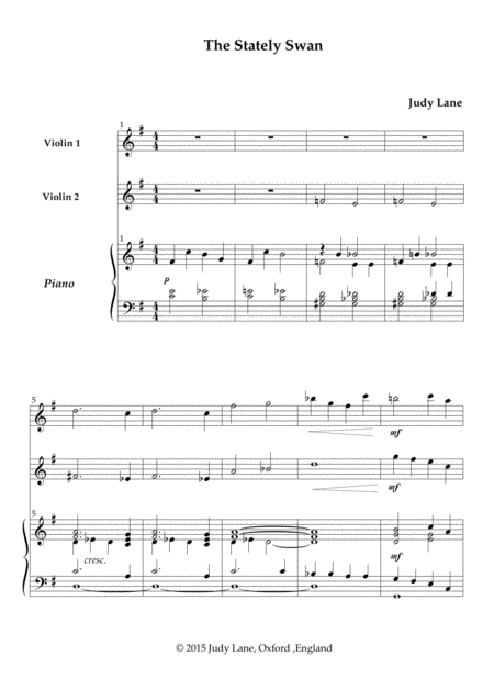 The Stately Swan For Piano And 2 Violins Or Flutes Page 2