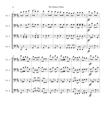 The Sultans Polka For Cello Quartet Page 2