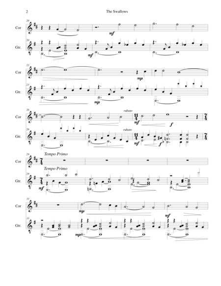 The Swallows For Cor Anglais And Guitar Page 2