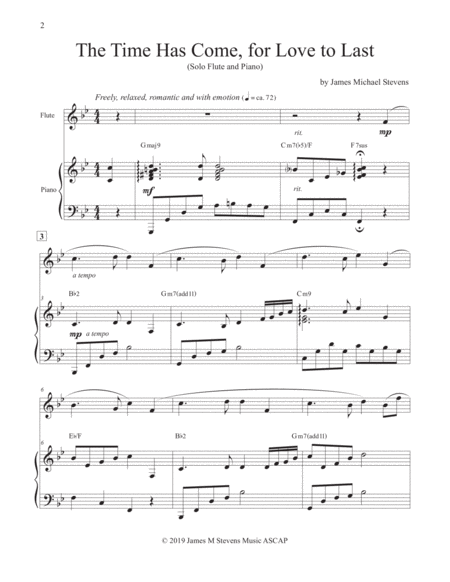 The Time Has Come For Love To Last Flute Piano Page 2