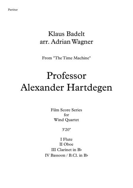 The Time Machine Professor Alexander Hartdegen Wind Quartet Arr Adrian Wagner Page 2