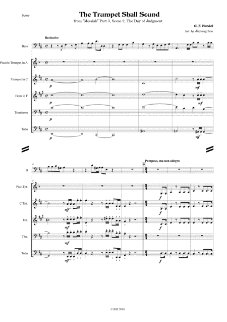 The Trumpet Shall Sound For Brass Quintet And Bass Voice Page 2