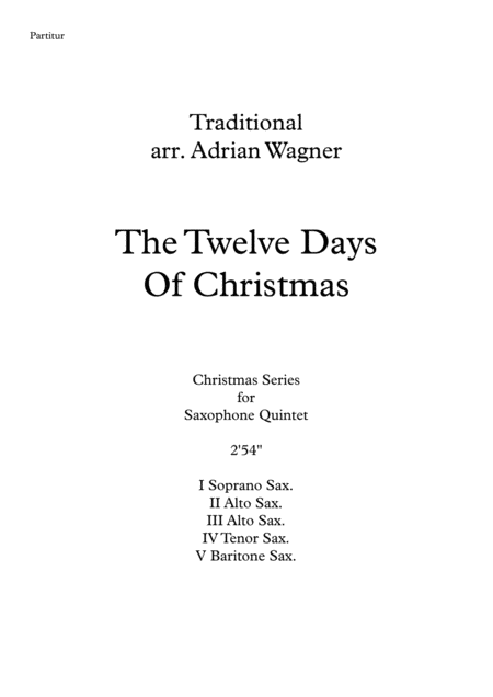 The Twelve Days Of Christmas Saxophone Quintet Arr Adrian Wagner Page 2