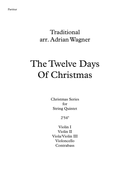 The Twelve Days Of Christmas String Quintet Arr Adrian Wagner Page 2