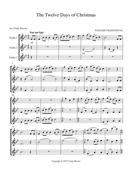 The Twelve Days Of Christmas Violin Trio Page 2