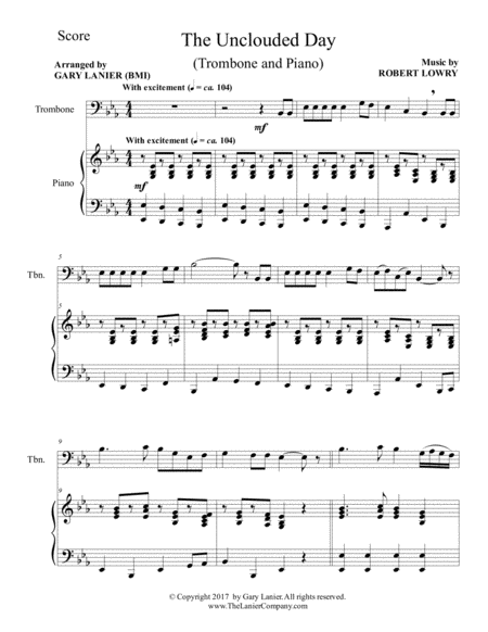 The Unclouded Day Trombone Piano With Score Trombone Part Page 2