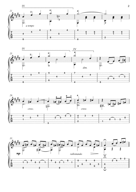The Waltz Of The Flowers Guitar Fingerstyle Solo Page 2