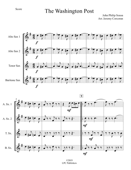 The Washington Post March For Saxophone Quartet Satb Or Aatb Page 2