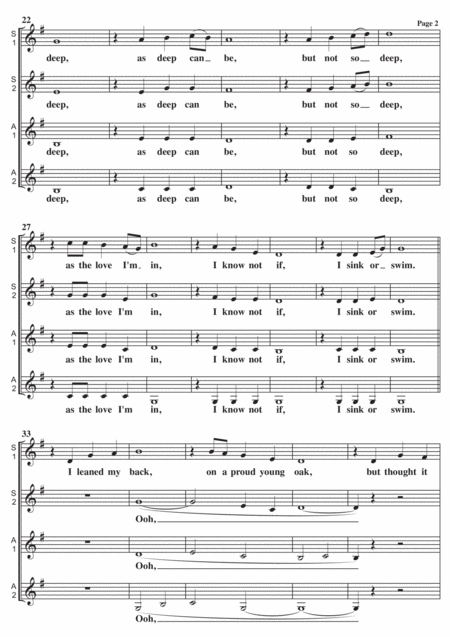 The Water Is Wide A Cappella Ssaa Page 2