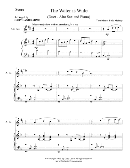 The Water Is Wide Alto Sax Piano With Parts Page 2