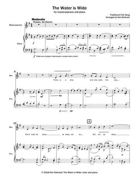 The Water Is Wide For Mezzo Soprano And Piano Arr Diehnelt Page 2