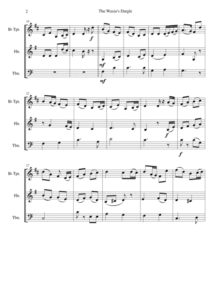 The Waxies Dargle The Girl I Left Behind Me For Brass Trio Trumpet Horn Trombone Page 2