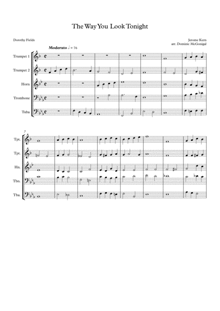 The Way You Look Tonight Brass Quintet Page 2