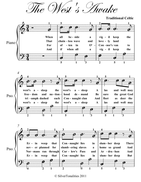 The Wests Awake Easy Piano Sheet Music Page 2