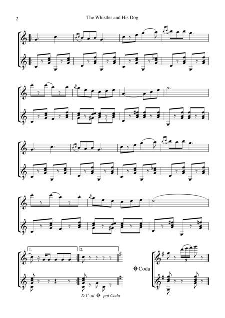 The Whistler And His Dog For Violin Or Flute And Guitar Page 2