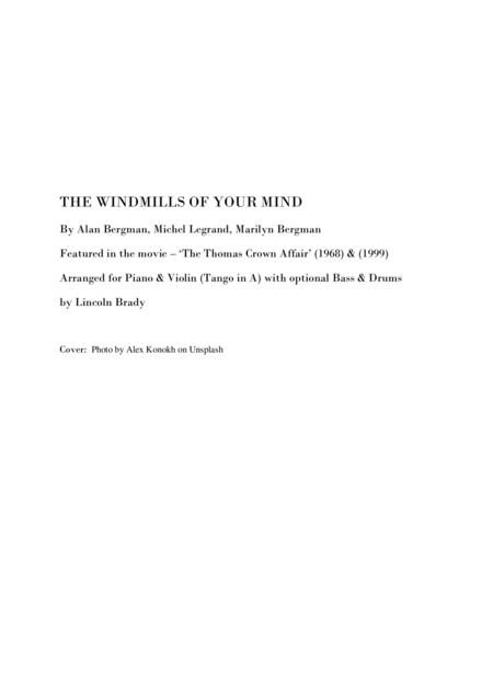 The Windmills Of Your Mind Violin Piano Duet Tango Page 2