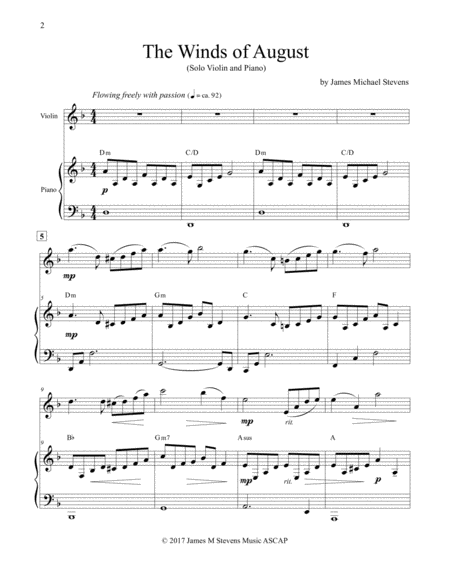 The Winds Of August Romantic Violin Page 2