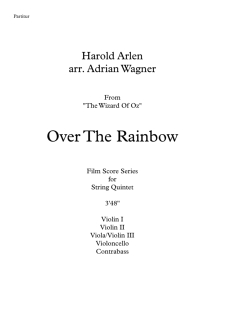 The Wizard Of Oz Over The Rainbow Harold Arlen String Quintet Arr Adrian Wagner Page 2