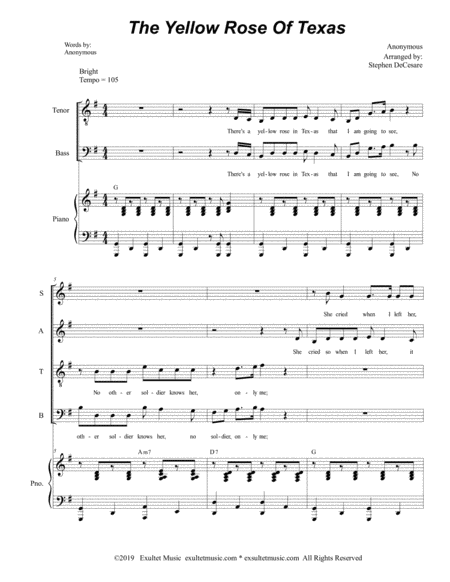 The Yellow Rose Of Texas For Satb Page 2