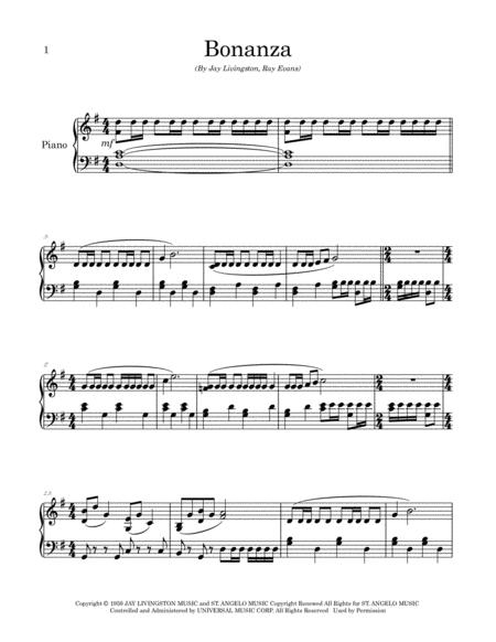 Theme From Bonanza Arranged For Piano Solo Page 2