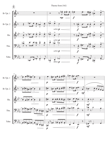 Theme From Jag For Brass Quintet Page 2