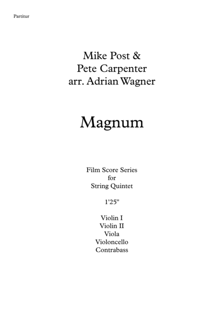 Theme From Magnum Mike Post String Quintet Arr Adrian Wagner Page 2