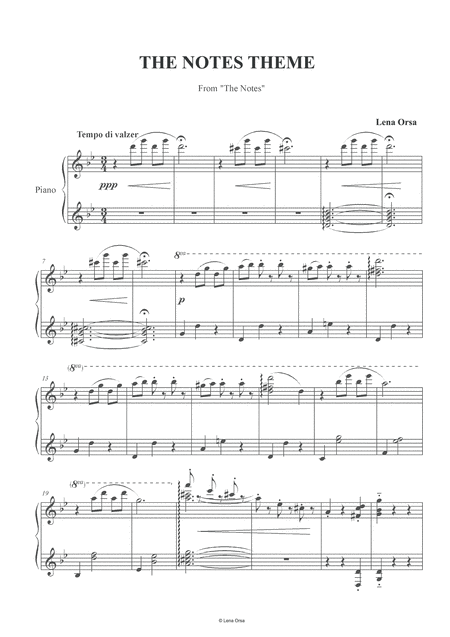 Theme From The Music To The Film The Notes For Piano Page 2