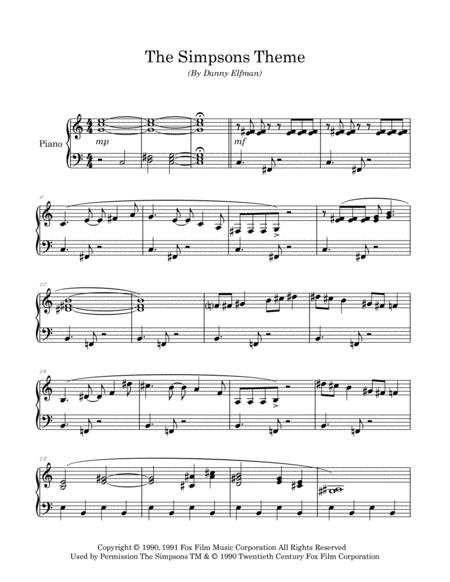 Theme From The Simpsons Arranged For Piano Page 2