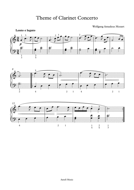 Theme Of Clarinet Concerto For Piano Page 2