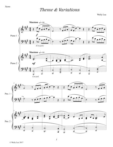 Theme Variations For 2 Pianos 4 Hands Page 2