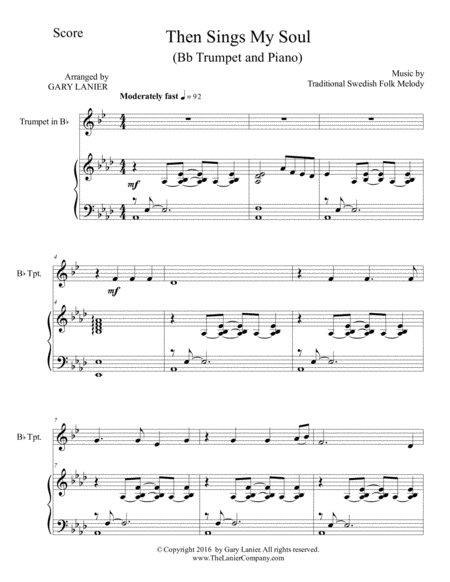 Then Sings My Soul For Bb Trumpet Piano With Parts Page 2